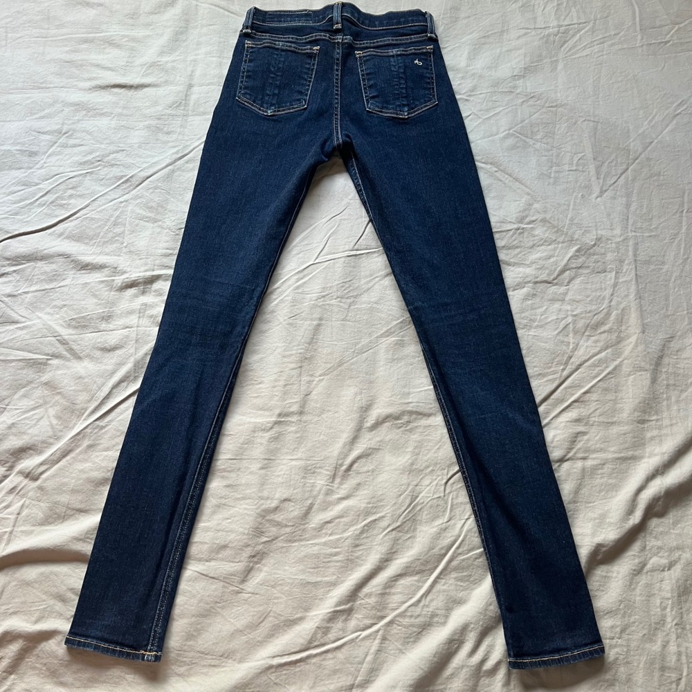 RAG & BONE JEAN High Rise Skinny Jeans Women's Size 25 Blue Cotton Blend Casual
